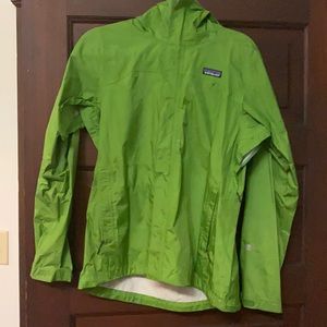 Green Patagonia Rain Jacket with Hood